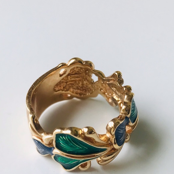 Ross-Simons Tropical Leaf Sterling 925 Gold Ring, Size 9 - Picture 6 of 14